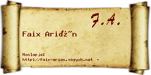 Faix Arián névjegykártya